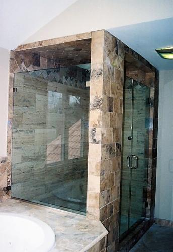 Door and panel with splash panel