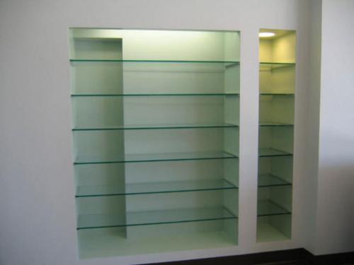 Glass shelves