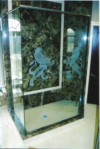 lion shower door